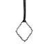 sterling silver plated in black rhodium on 34" leather cord portail pendant