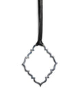 sterling silver plated in black rhodium on 34" leather cord portail pendant