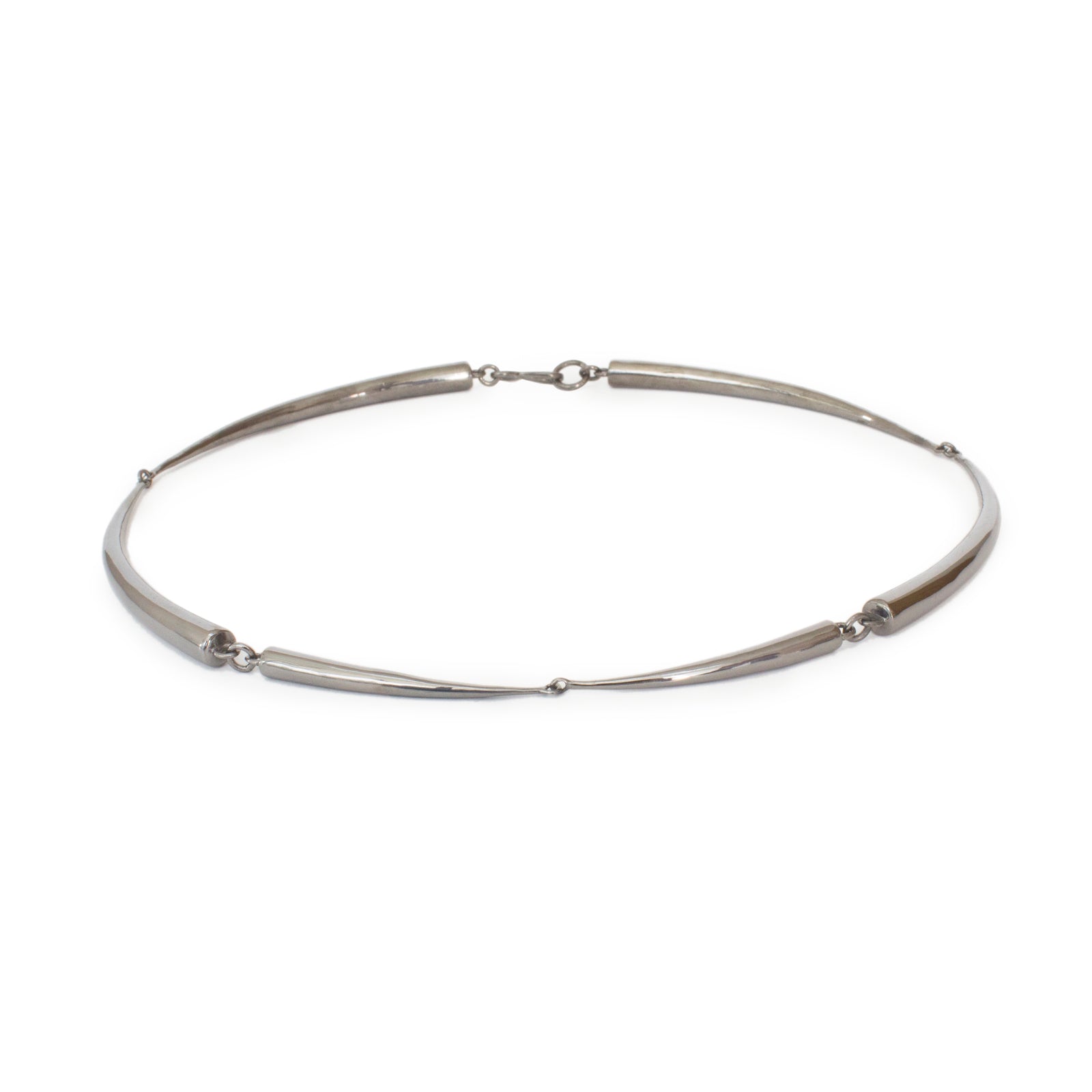 sterling silver plated in black rhodium arpent choker