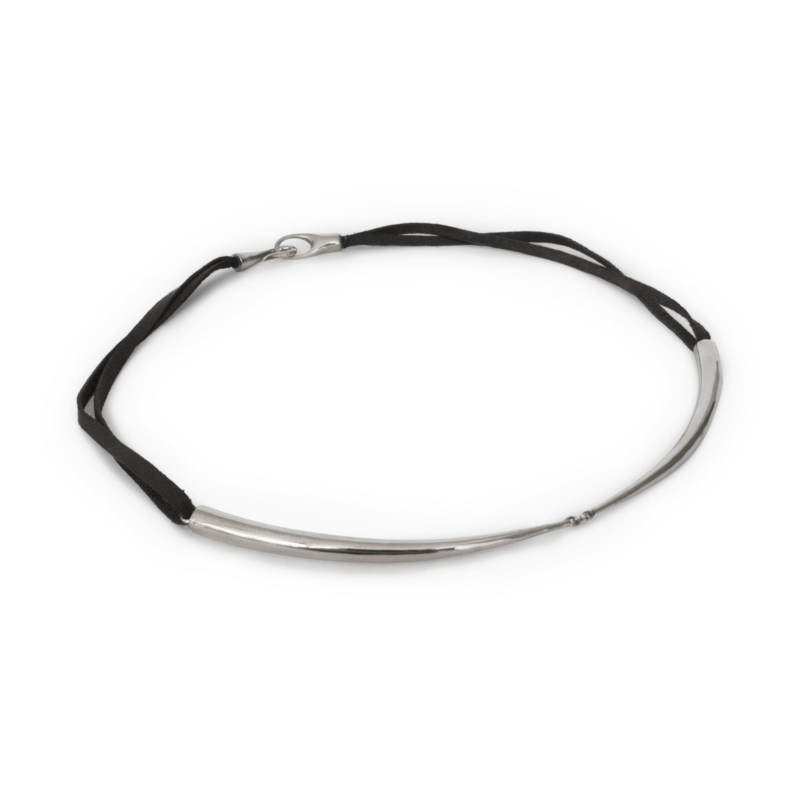 sterling silver plated in black rhodium arpent 1/2 choker