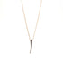 sterling silver plated in black rhodium on a 14k gold chain stake pendant