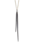 sterling silver plated in black rhodium/14k yellow gold chain double spicula necklace