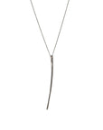 sterling silver plated in black rhodium pendant on a sterling silver chain curved stake pendant