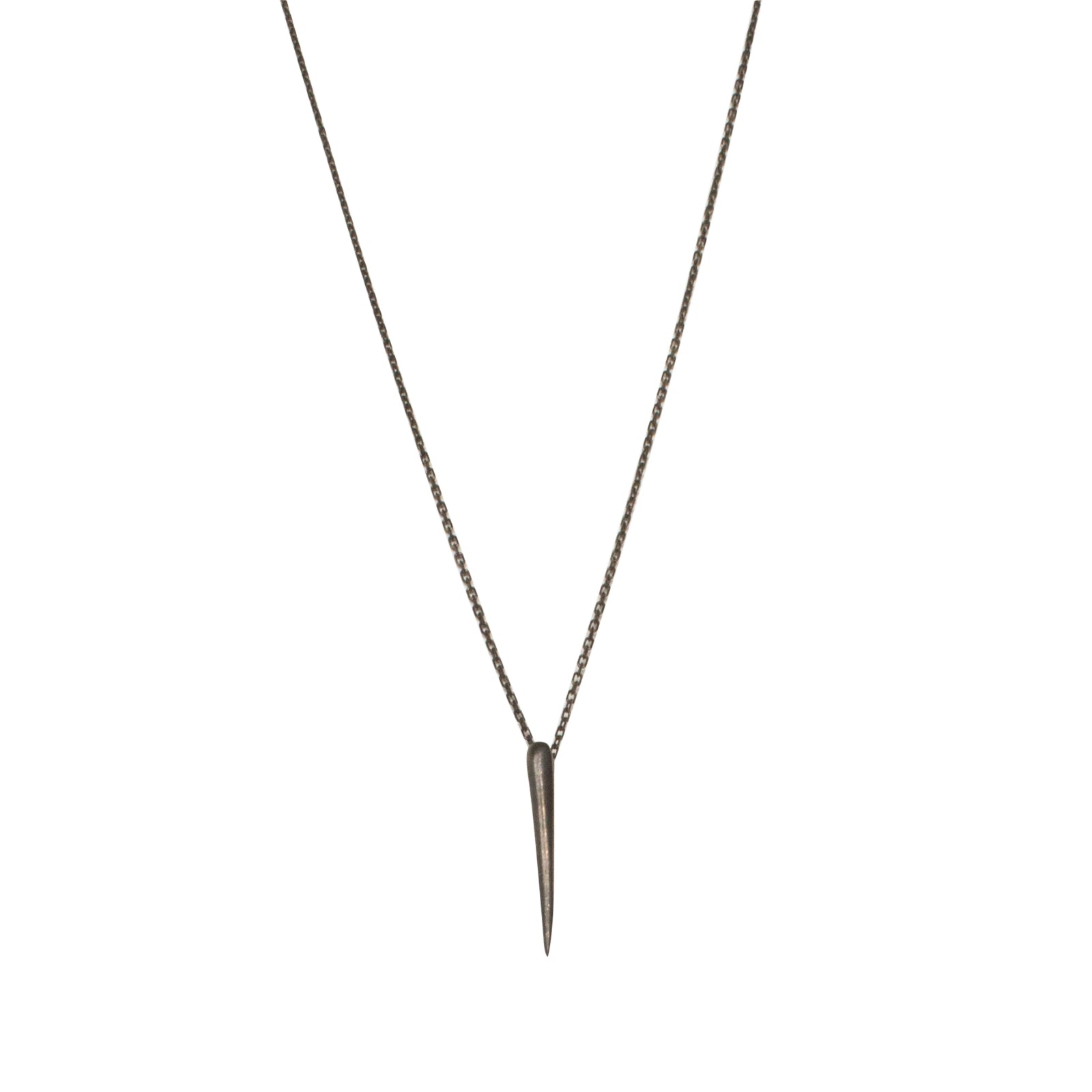 sterling silver plated in black rhodium tapered swell necklace