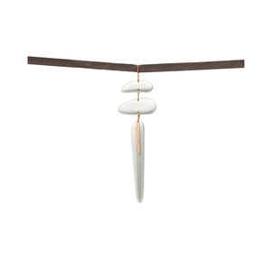 sterling silver/18k rose gold tiered totem pendant