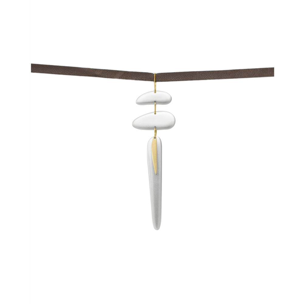 sterling silver/18k yellow gold tiered totem pendant