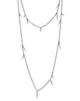 14k rose gold/oxidized silver / 18" small point scatter necklace