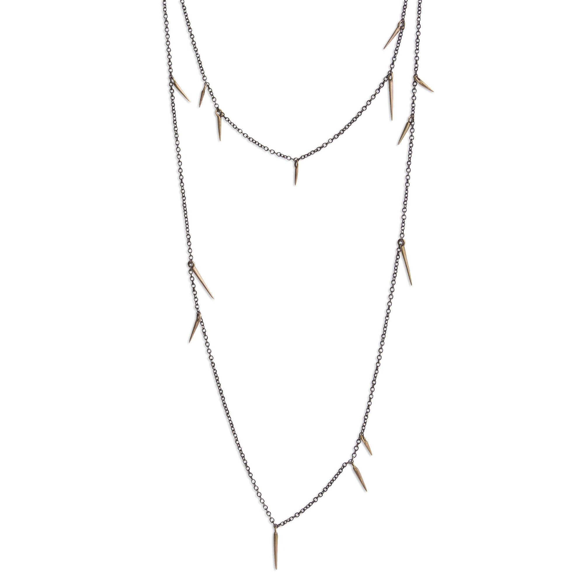 14k rose gold/oxidized silver / 18" small point scatter necklace
