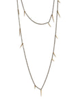 14k yellow gold/oxidized silver / 18" small point scatter necklace