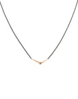 18k rose gold with oxidized silver chain / small mirror points necklace