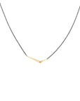 18k yellow gold with oxidized silver chain / medium mirror points necklace