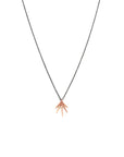 18k rose gold/oxidized silver chain / small fan points necklace
