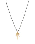 18k rose gold/oxidized silver chain / medium fan points necklace