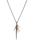 oxidized silver/14k rose gold small point cluster necklace