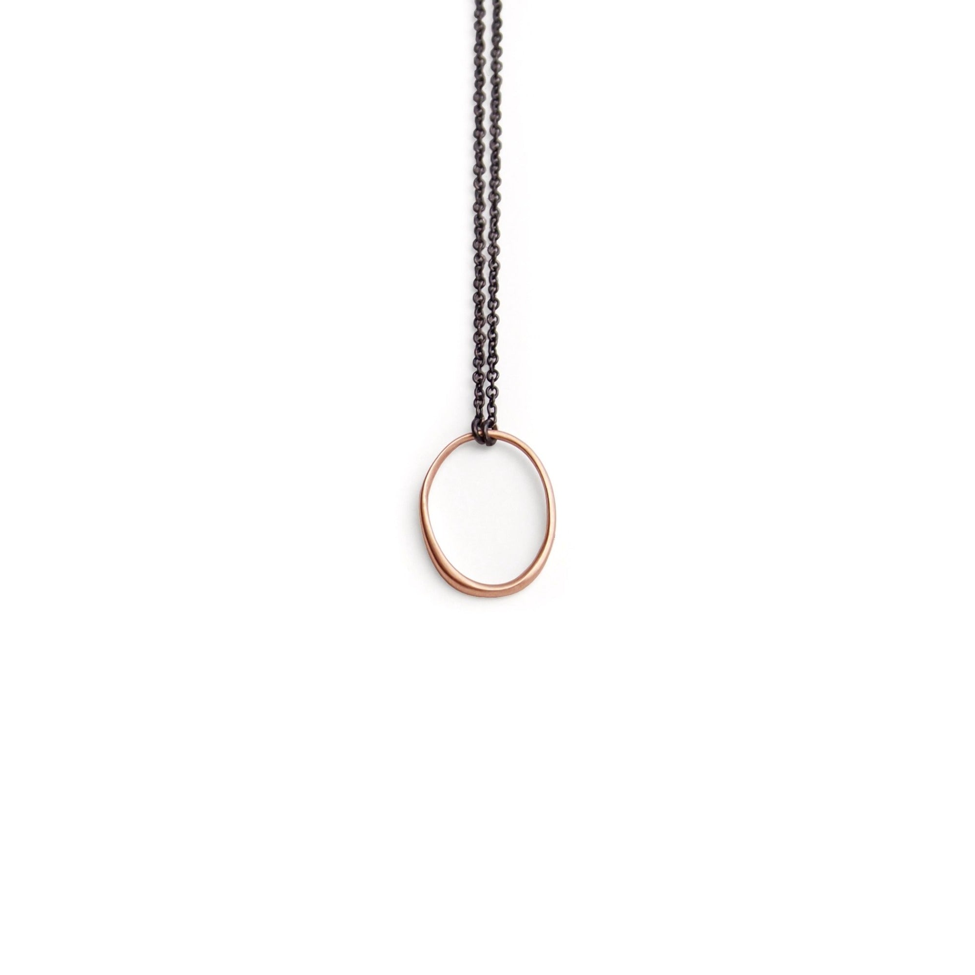 14k rose gold small &quot;o&quot; necklace