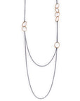 14k yellow gold small "o" scatter necklace