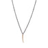 14k yellow gold on an oxidized sterling silver chain tiny sliver necklace