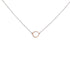 14k rose gold/oxidized silver chain offset circle necklace