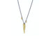 18k yellow gold/oxidized sliver chain totem link scatter necklace