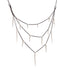 14k rose gold points on a sterling silver oxidized chain small point three tier necklace