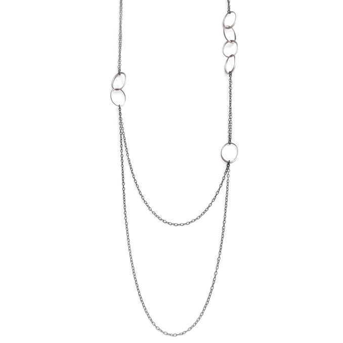 sterling silver small &quot;o&quot; scatter necklace