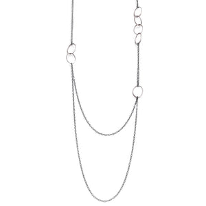 sterling silver small "o" scatter necklace