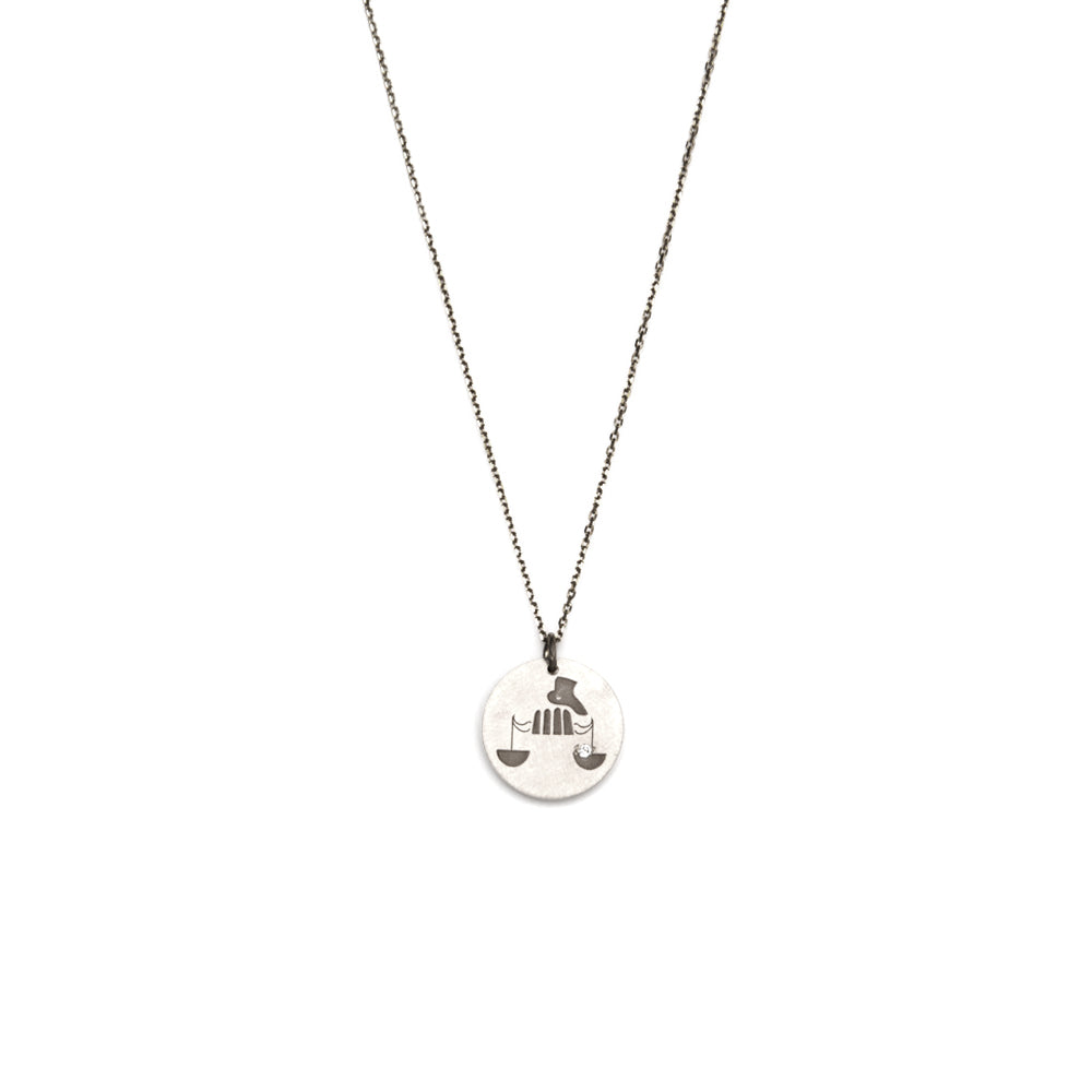 Libra / sterling silver / oxidized sterling silver zodiac charms