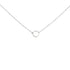 sterling silver/oxidized silver chain offset circle necklace