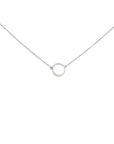 sterling silver/oxidized silver chain offset circle necklace