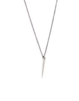sterling silver on an oxidized chain tapered swell necklace