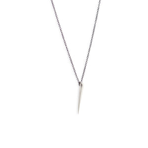 sterling silver on an oxidized chain tapered swell necklace