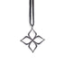 14k white gold plated in black rhodium with black pave diamonds arabesque star pendant