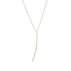 sterling silver pendant on a sterling silver chain curved stake pendant