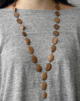  oval wood totem necklace