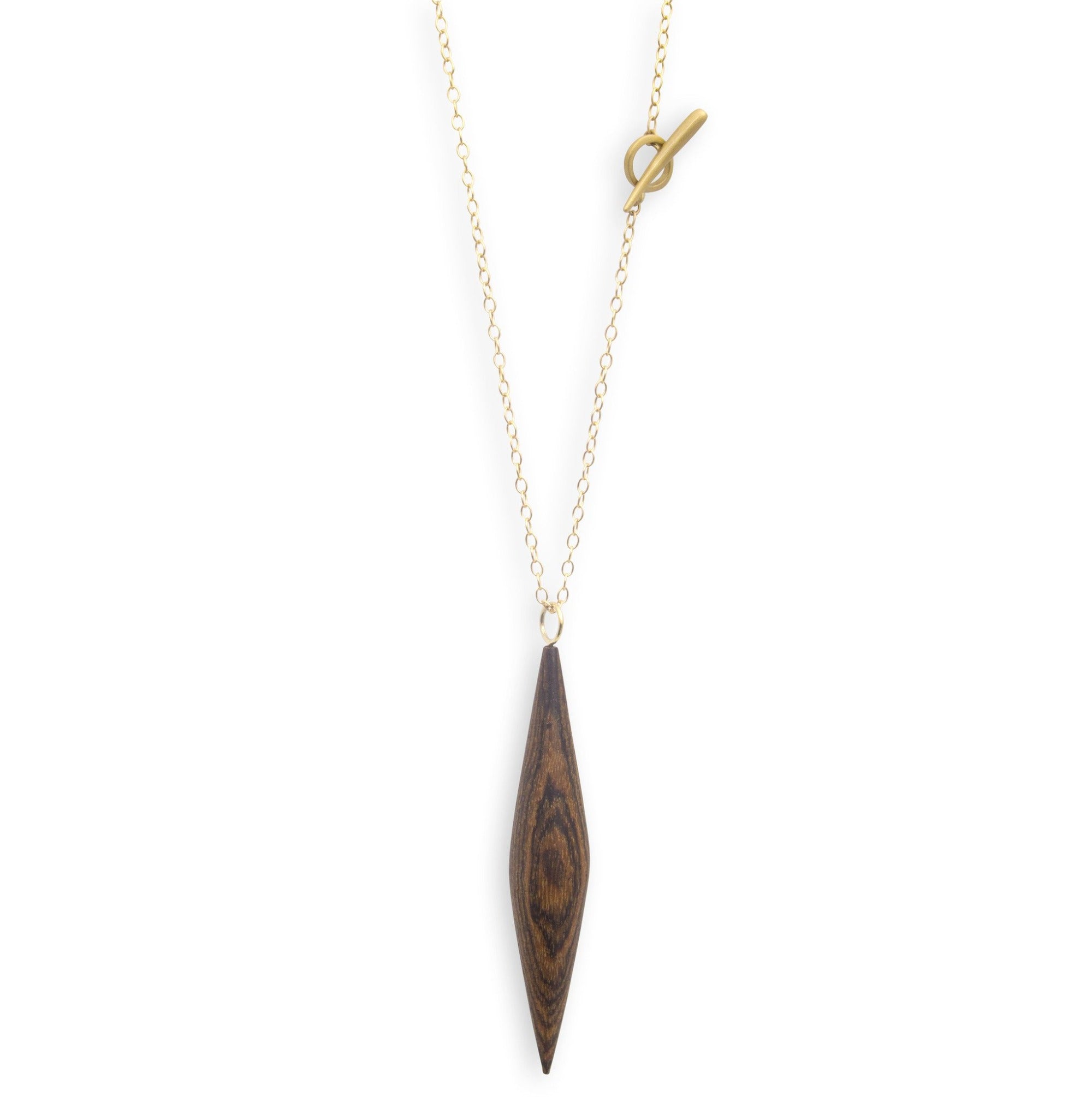 bocote/bronze wood ficelle necklace