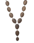 bocote/bronze oval wood totem necklace