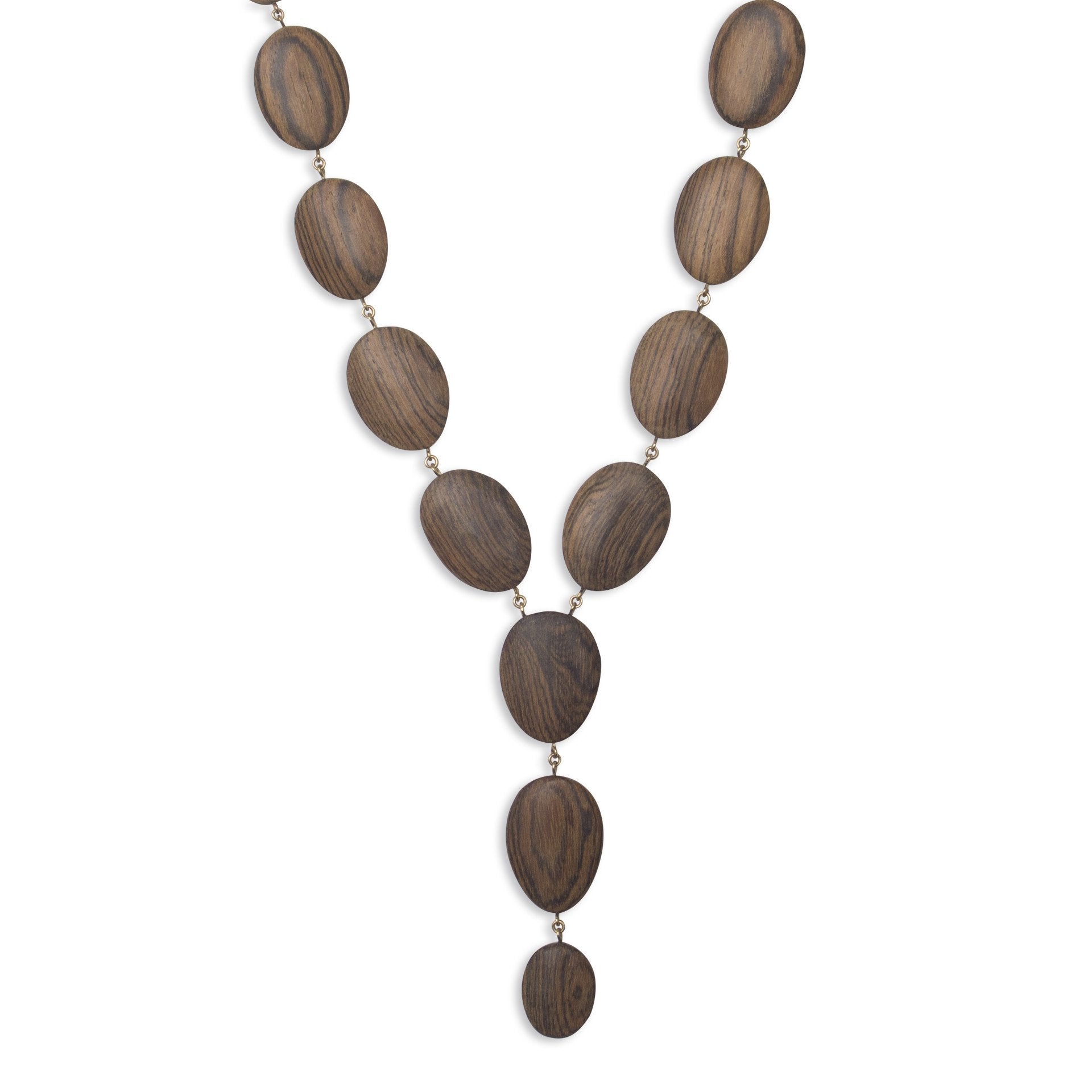 bocote/bronze oval wood totem necklace
