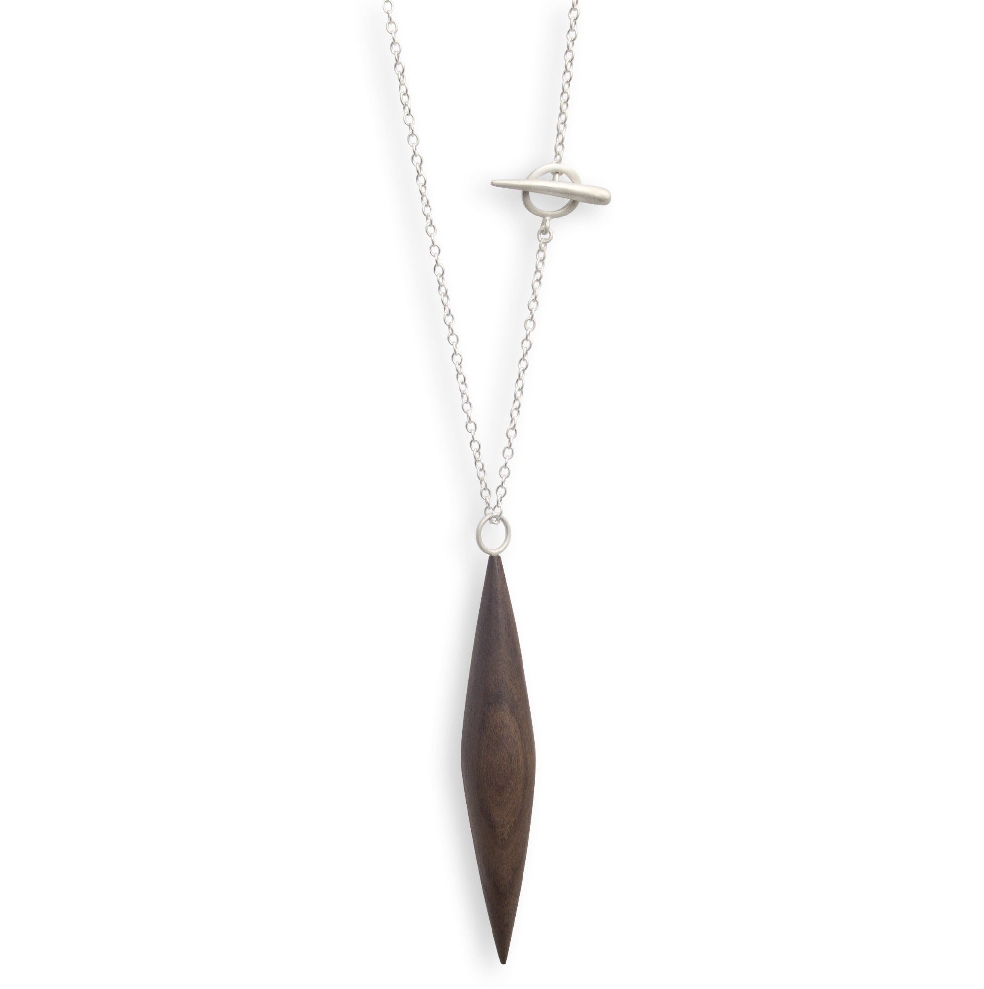 rosewood/sterling silver wood ficelle necklace