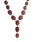 rosewood/sterling silver oval wood totem necklace