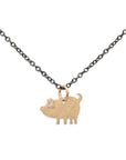 pig / 14k gold / oxidized silver chinese zodiac charms