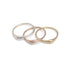 set of three in sterling silver, 14k yellow gold and 14k rose gold / 5 swell stacking rings