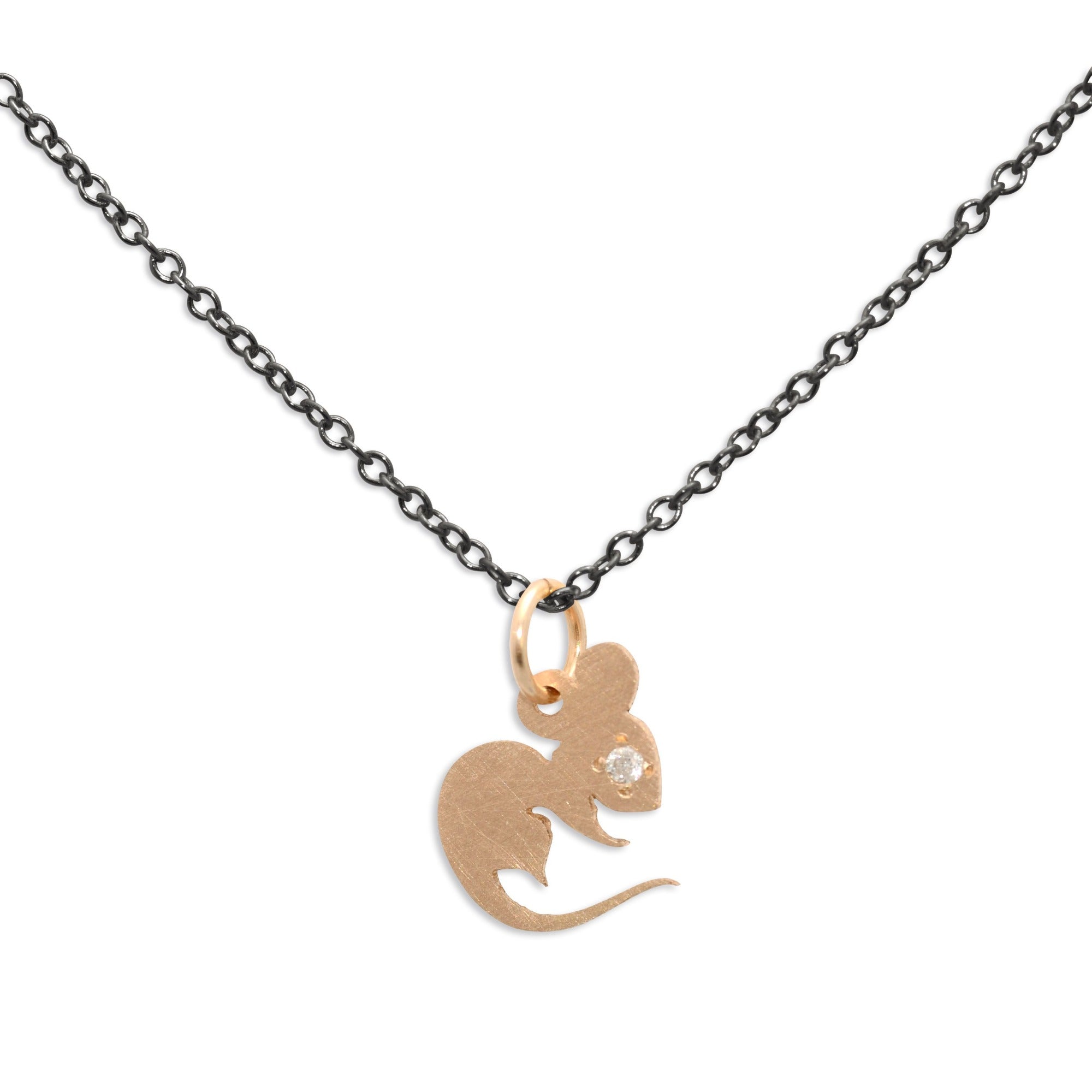 rat / 14k gold / oxidized silver chinese zodiac charms