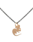 rat / 14k gold / oxidized silver chinese zodiac charms