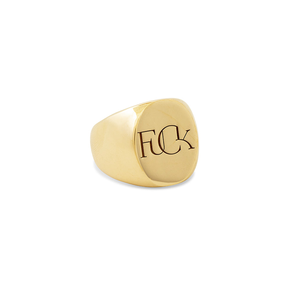 14k gold / large / Fuck signet ring