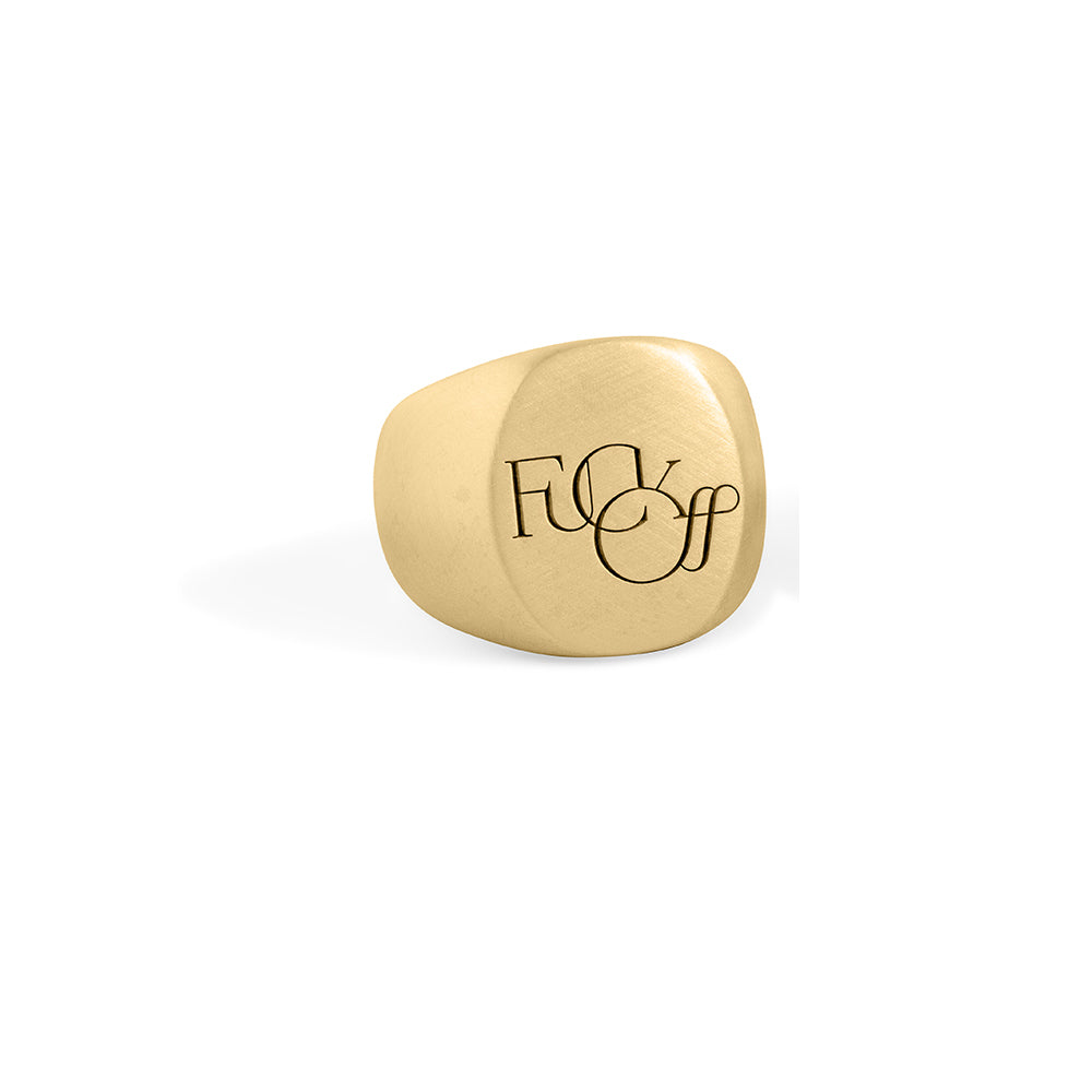 14k gold / large / Fuck Off signet ring