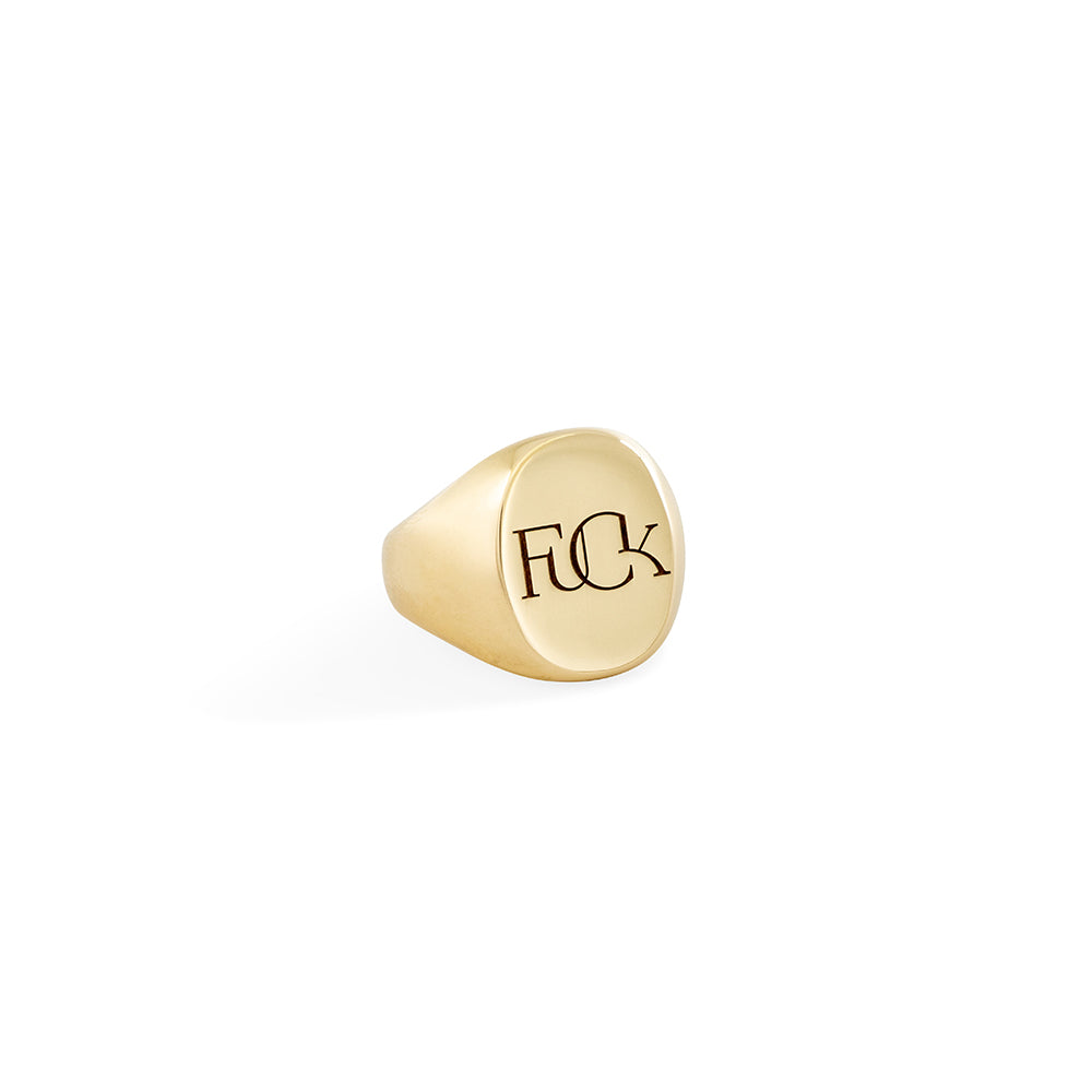 14k gold / small / Fuck signet ring