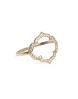 14k yellow gold with brown pave diamonds / 5 clover ring