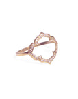 14k rose gold with brown pave diamonds / 5 clover ring