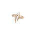 14k yellow gold/white pave diamonds / 5 open shard ring