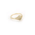 14k yellow gold with white diamonds / 5 pavé lis ring
